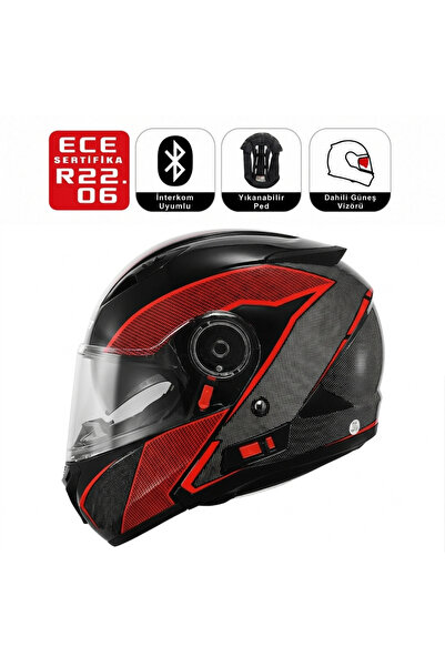 Scoyco FF868 Sky Breaker Motosiklet Kaskı Güneş Vizörlü Çene Açılır Motorcu Kask