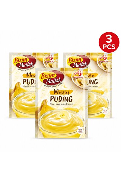 Bizim Budinca Praf cu Aroma de Banane Set 3 Buc 120 Gr