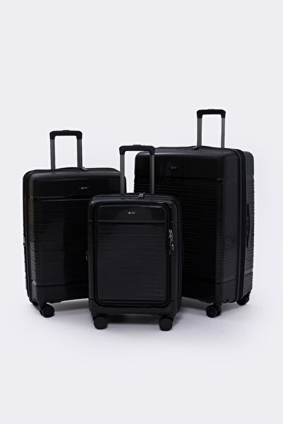 Torry Premium Series PP 3’lü Valiz Seti Büyük + Orta + Kabin Boy Siyah