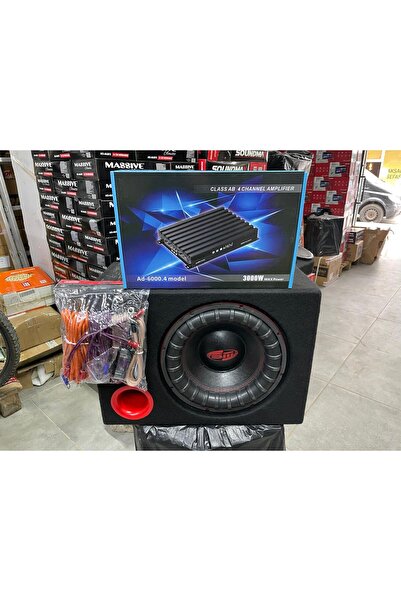 FTH SOUND 30 CM 14000 WAT SUBWOOFER BAS + 3000 WATT 4 KANAL AMFİ + KABLO TAKIMI + KABİN