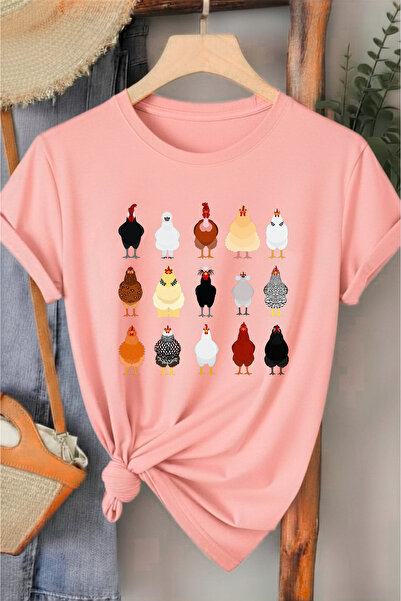 l'eivor Rooster & Chicken Printed Women's T-Shirt