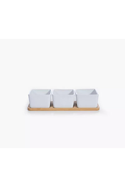 Nef Nef Homeware Μπολ Σερβιρίσματος Σελάι με Βάση Μπαμπού (3 τεμάχια) Nef-Nef...