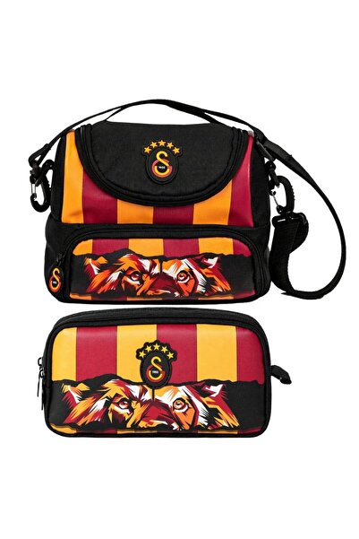 Galatasaray Gs Lion Printed Black - Red Boys' School Lunchbox and Pen Holder ...