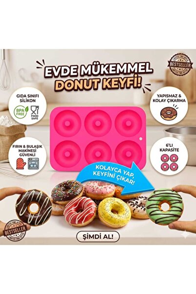 LOVYCO Silicone Donut Mold, Non-Stick, Heat-Resistant Donut Mold Set, for Mak...