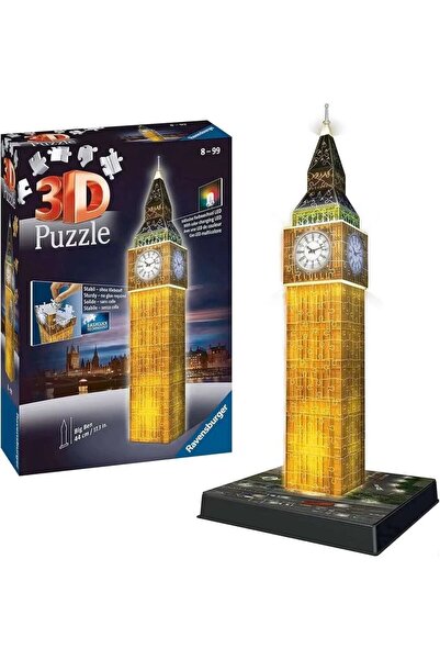 RAVENSBURGER 3D Παζλ Ικονικά LED Μπιγκ Μπεν Νυχτερινή Έκδοση 216 Κομμάτια