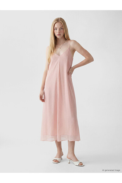 LC Waikiki Timeless Clothing & Timeless Choices V-Neck Dress with Rope Straps...