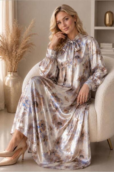 Alvina فستان ساتان منقوش 20956