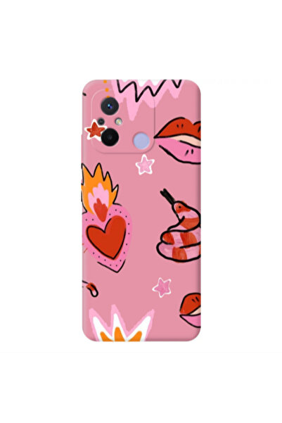 Other Xiaomi Redmi 12C Snake heart Pink Colored Silicone TPU Θήκη