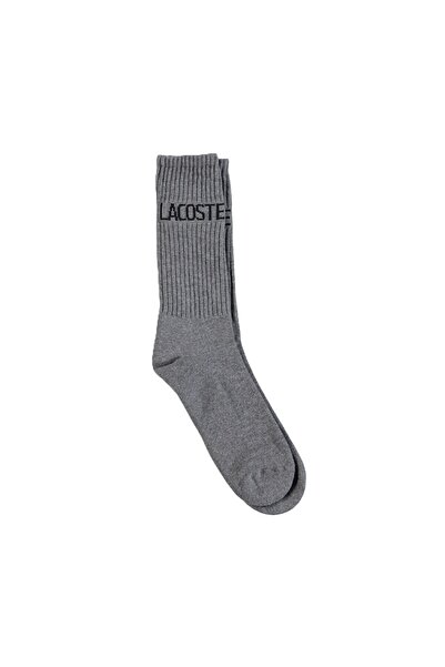 Lacoste Унисекс дълги чорапи с принт, сиви