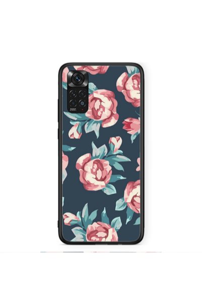 Other Xiaomi Redmi Note 11 4G Purple roses Black Glossy Θήκη
