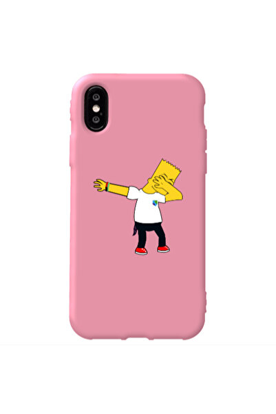 Other Apple iPhone X Simpsons2 Pink Colored Silicone TPU Θήκη