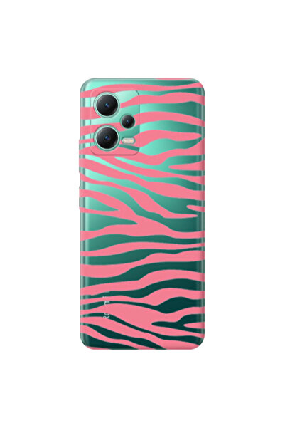 Other Xiaomi Redmi Note 12 Pro 5G Pink Zebra Transparent Silicone TPU Θήκη