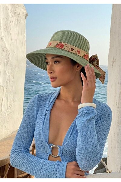 LAGRANZE Women's Straw Hat with Functional Scarf