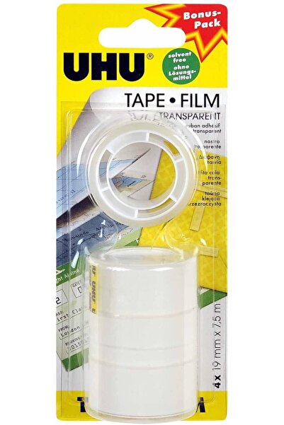 Uhu Tape Transparent With 4 Refill Rolls 19 Mmx 7.5 M