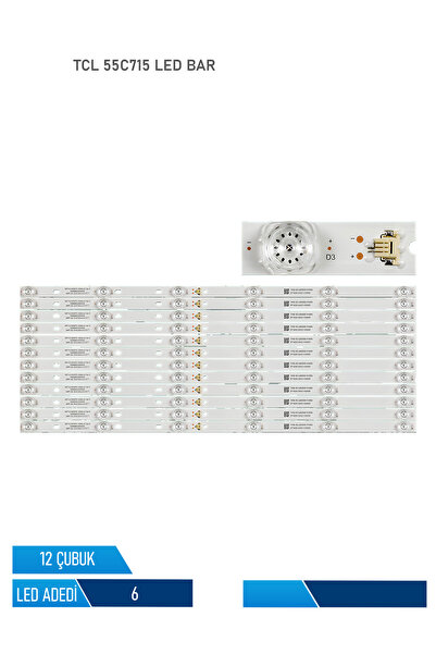TCL 55C715 Led Bar 12 Parca 55 inc