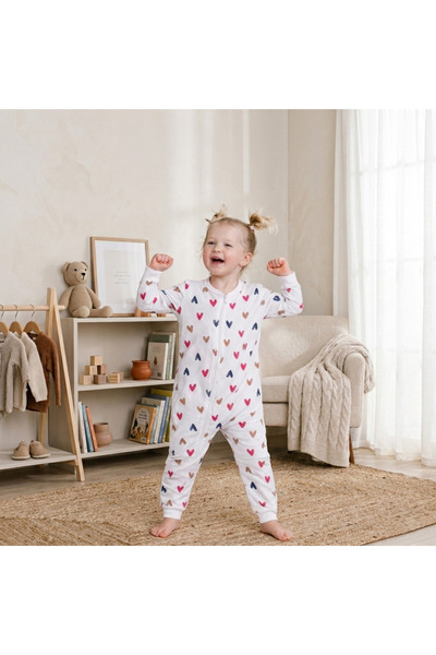MONVOİ KİDS Bebek & Çocuk Çift Kat, Elyafsız Kalpli 1.0 Tog Uyku Tulumu