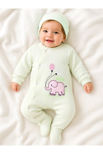 Nehad Bebe Cotton Embroidered Baby Romper Baby Girl Long Sleeve Snap Fastener...