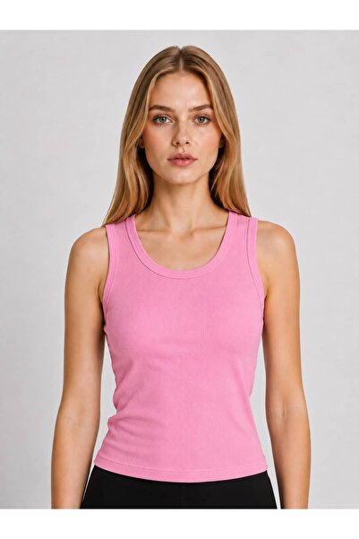 MODA Fitilli Kalın Askılı Pembe Atlet