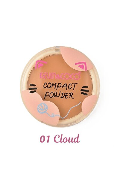 Flippy Pudra compacta, Kevin&Coco, 7.2x7.2x1.3cm, Maro, Nuanta 01 Cloud