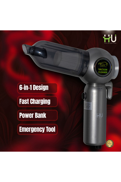 HU HAPPY USER 6-in-1 Portable Cordless Handheld Car Vacuum Cleaner