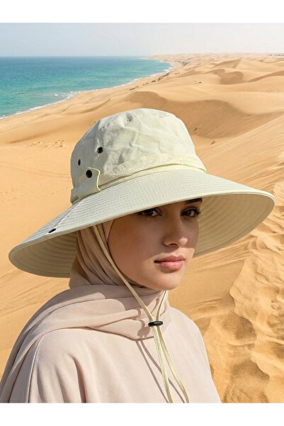 PIECE SIGNATURE Pălărie Safari unisex cu boruri largi (diametru 44 cm) - Pălă...