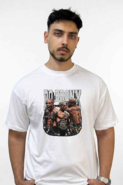 Anetos Do Bronx Design Printed Oversize White T-Shirt