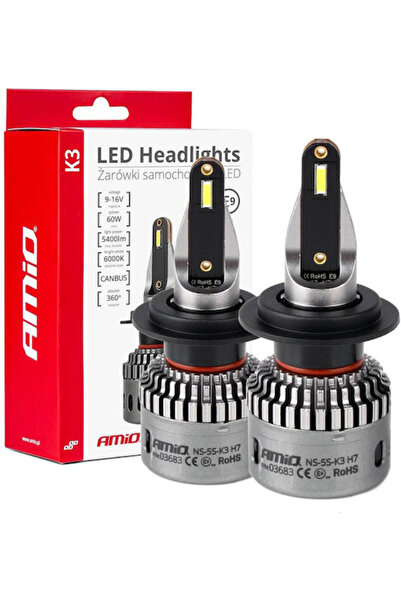 AMIO Lamps Car H7 Canbus LED 6000K Cold White 12V 60W 2pcs