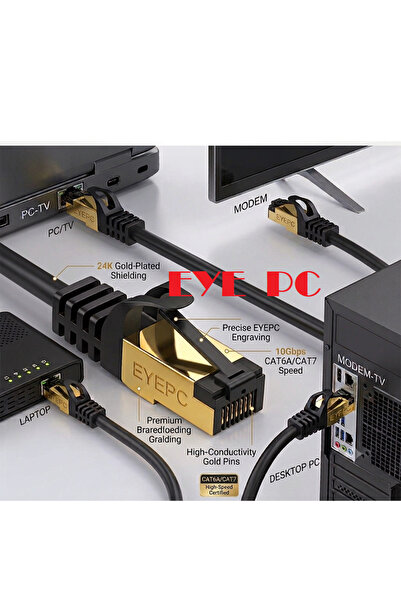 NcpLine 2m 2 Mt Cat7 Cat 7 2 Meters 10Gbps 600Mhz Lan Ethernet Cable - Rj45 2...