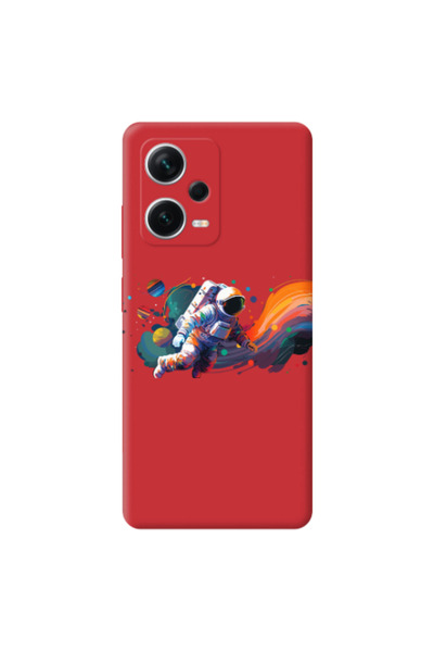Other Xiaomi Poco X5 Rainbow Space Red Colored Silicone TPU Θήκη