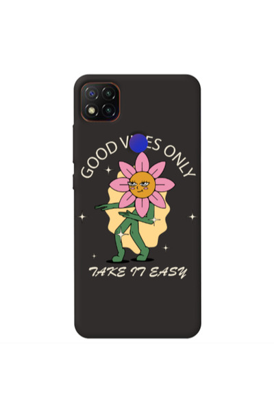 Other Xiaomi Redmi 9c Good Vibes Only Black Colored Silicone TPU Θήκη