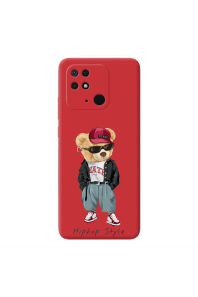Other Xiaomi Redmi 10C Hip hop style Red Colored Silicone TPU Θήκη