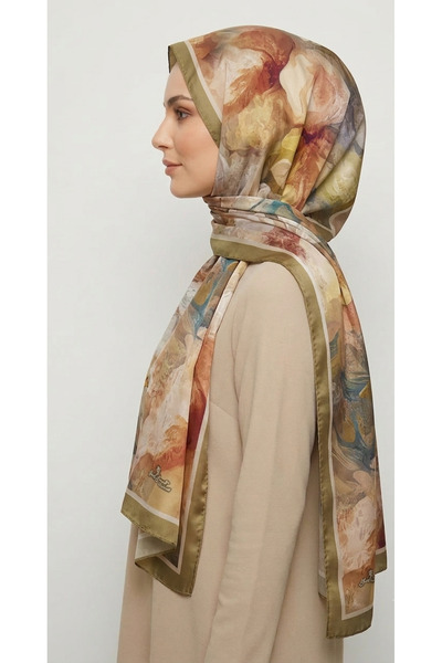 Twill Soft Lavanta Kokulu Terleme Yapmayan Çiçek Desenli Şal - V4