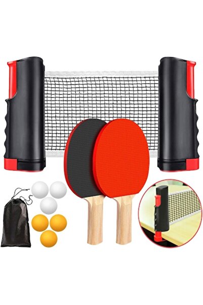 Rqiurpn Set de tenis de masă cu 2 palete, Omelivon, cu plasă retractabilă, 2 ...