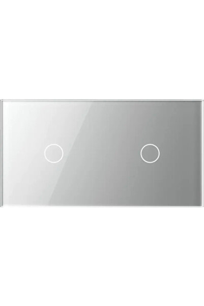 OEM Livolo silver glass panel, for 2 x simple touch switch