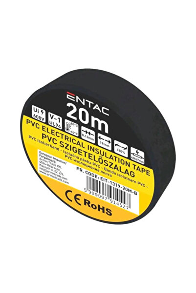 OEM Bandă izolatoare PVC Entac 19mm x 20m, negru