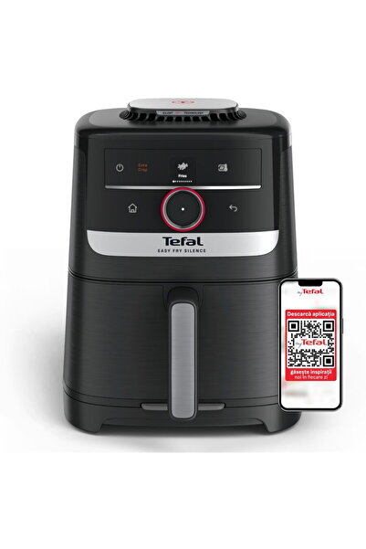 TEFAL Friteuză cu aer cald Easy Fry Silence EY5728E1, 1670W, 5L, 11 programe,...