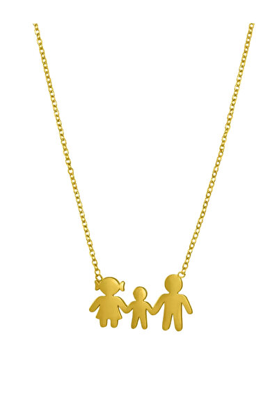 AngelsAccessories Ατσάλινο Κολιέ Οικογένεια Μαμά-Μπαμπά-Γιο
