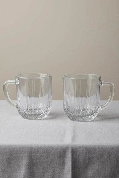 Paşabahçe Echo 2-Piece Glass Mug |   Tea and Coffee Cup 300 ml