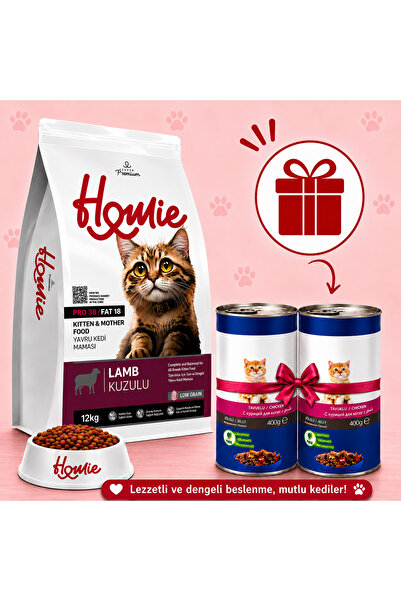 Homie KUZU ETLİ YAVRU KEDİ MAMASI 12 KG
