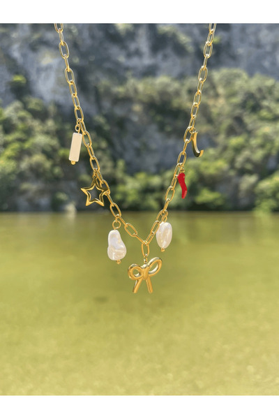AngelsAccessories Ατσάλινο Κολιέ με Κρεμαστό Φιόγκο