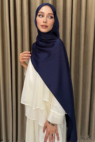 İmajButik Lacivert Abiye Kristal İpek Şal