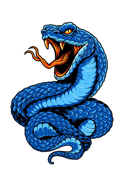 MegaSticker Blue Snake Sticker Car, Motorcycle, Helmet, Laptop, Glass Sticker...