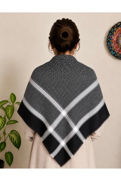 ARDSU Unisex Daily Large Size Knitted Fabric Ethnic Pattern Shawl 130X130 cm