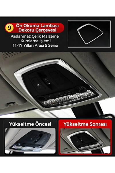 bigkey BMW F10 UYUMLU TAVAN LAMBA KROM ÇERVECE YÜKSEK KALİTE