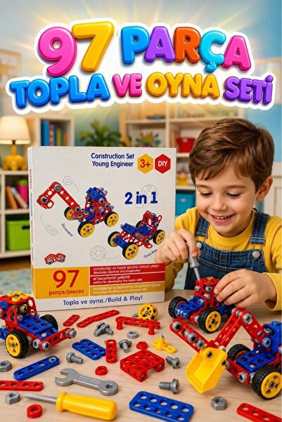 Tıfıl Toys 97 Parça Eğitici Sök-Tak Vidalı Mucit Tasarım Seti Eğitici Ve Yara...