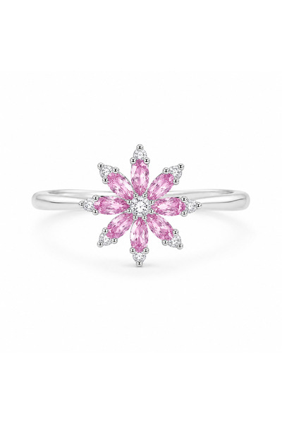 Selvica Ayarlanabilir Pembe Lotus Yüzük (KUTULU GÖNDERİM)