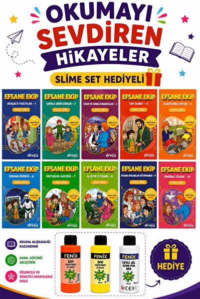 drk çocuk yayınları 3.ve 4.Sınıflar İçin Efsane Ekip Hikaye Seti (Slime Set H...