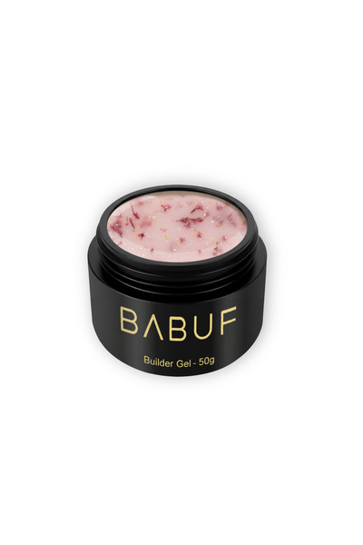 BABUF Gel de construcție cu flori uscate Milky Pink Petals, 50g
