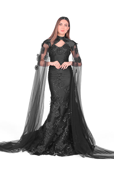 Dream Black and Rose Evening Dress