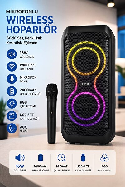 Kam Concept Wireless Bluetooth Hoparlör Mikrofonlu Taşınabilir Kablosuz Speaker